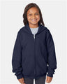 Hanes P480 Youth EcoSmart Full-Zip Hooded Sweatshirt