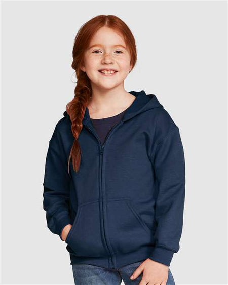 Gildan Heavy Blend™ Youth Full-Zip Hooded Sweatshirt - Gildan 18600B Gildan Navy XS