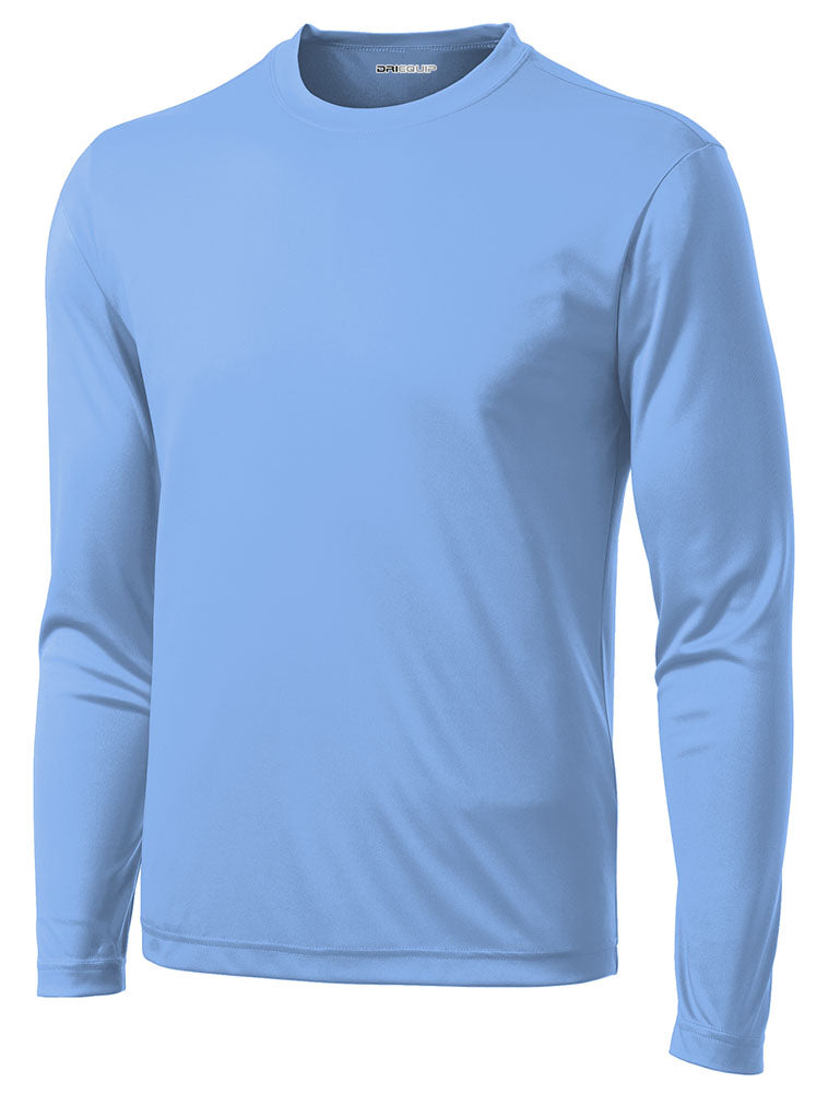 Mens Long Sleeve Moisture Wicking Athletic Shirts in Mens Sizes XS-4XL