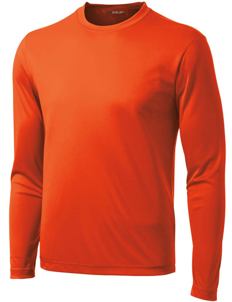 Mens Long Sleeve Moisture Wicking Athletic Shirts in Mens Sizes XS-4XL