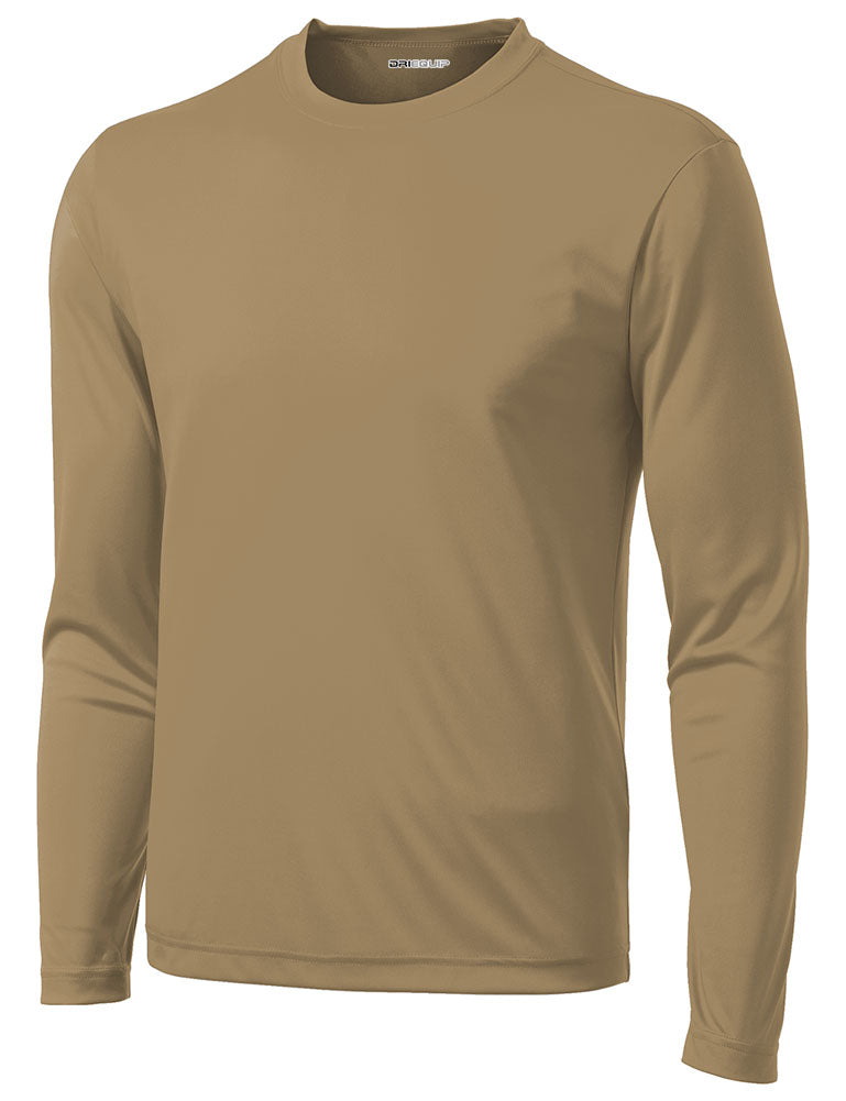 Mens Long Sleeve Moisture Wicking Athletic Shirts in Mens Sizes XS-4XL