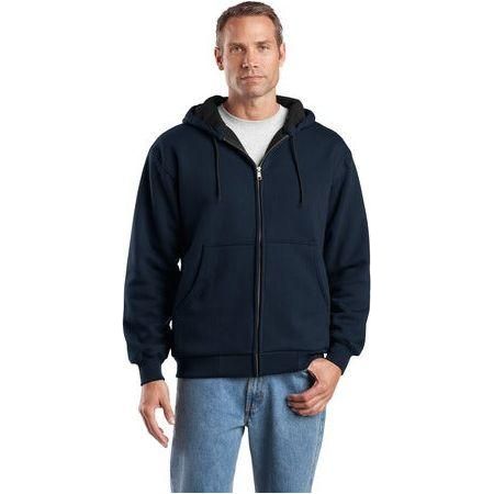 Mens Heavyweight Full-Zip Hooded Sweatshirt with Thermal Lining Sweatshirts/Fleece Joe's USA X-Small True Navy