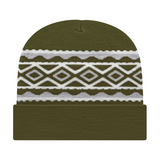 Cap America USA-Made Beanie RKD12 Diamond Pattern Knit Cap with Cuff