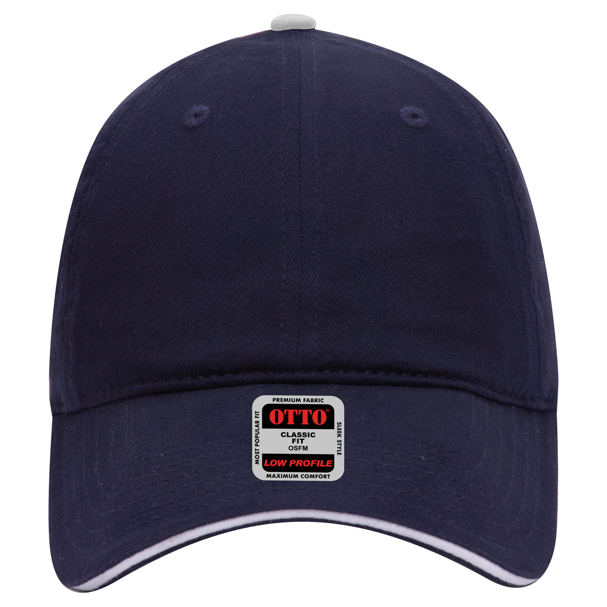 OTTO CAP 6 Panel Low Profile Baseball Cap OTTO 22-688 Otto Cap 040416 - Nvy/Nvy/Wht OSFM - Adult