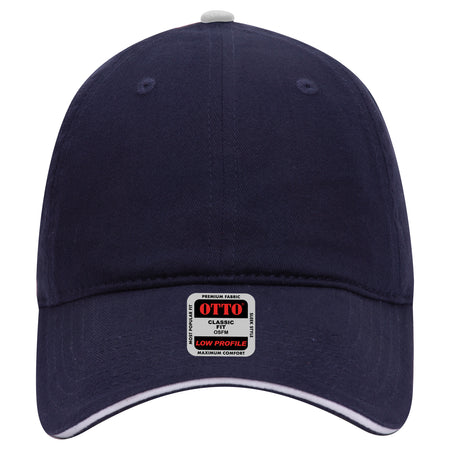 OTTO CAP 6 Panel Low Profile Baseball Cap OTTO 22-688 Otto Cap 040416 - Nvy/Nvy/Wht OSFM - Adult