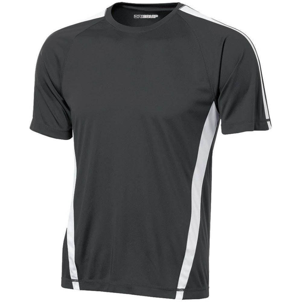 Mens Colorblock Competitor Tee DRI-EQUIP X-Small Iron Grey/White