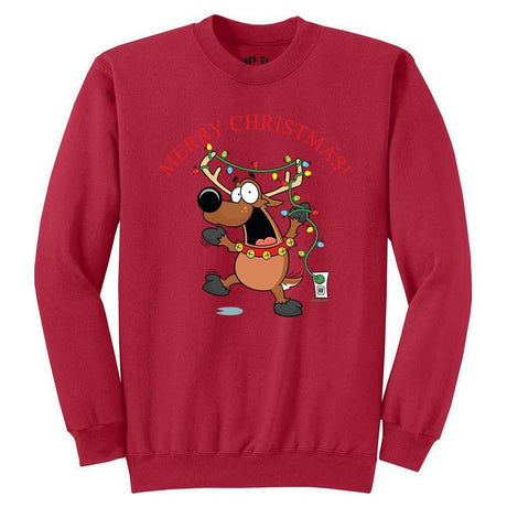 Joe's USA - Santa's Reindeer Collection Joe's USA Red Crewneck Sweatshirt Small