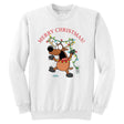 Joe's USA - Santa's Reindeer Collection Joe's USA White Crewneck Sweatshirt Small