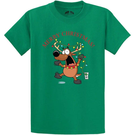 Joe's USA - Santa's Reindeer Collection Joe's USA Green Short Sleeve Tee Small