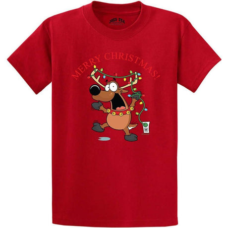 Joe's USA - Santa's Reindeer Collection Joe's USA Red Short Sleeve Tee Small