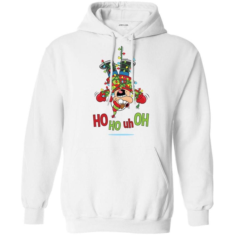 Joe's USA HO HO UH OH Graphic Collection Joe's USA White Hoodie Small