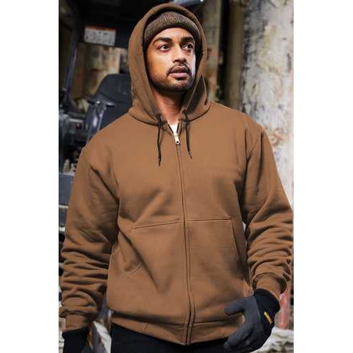 Mens Heavyweight Full-Zip Hooded Sweatshirt with Thermal Lining Sweatshirts/Fleece Joe's USA