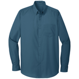 Joe's USA Long Sleeve Carefree Poplin Shirt Joe's USA X-Small Dusty Blue