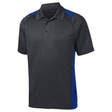 Men's Heather Colorblock Contender Polo DRI-EQUIP Graphite Heather/True Royal X-Small