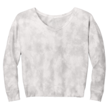 Joe's USA Ladies Beach Washed Cloud Fleece Tie-Dye V-Neck Sweatshirt Joe's USA Grey X-Small