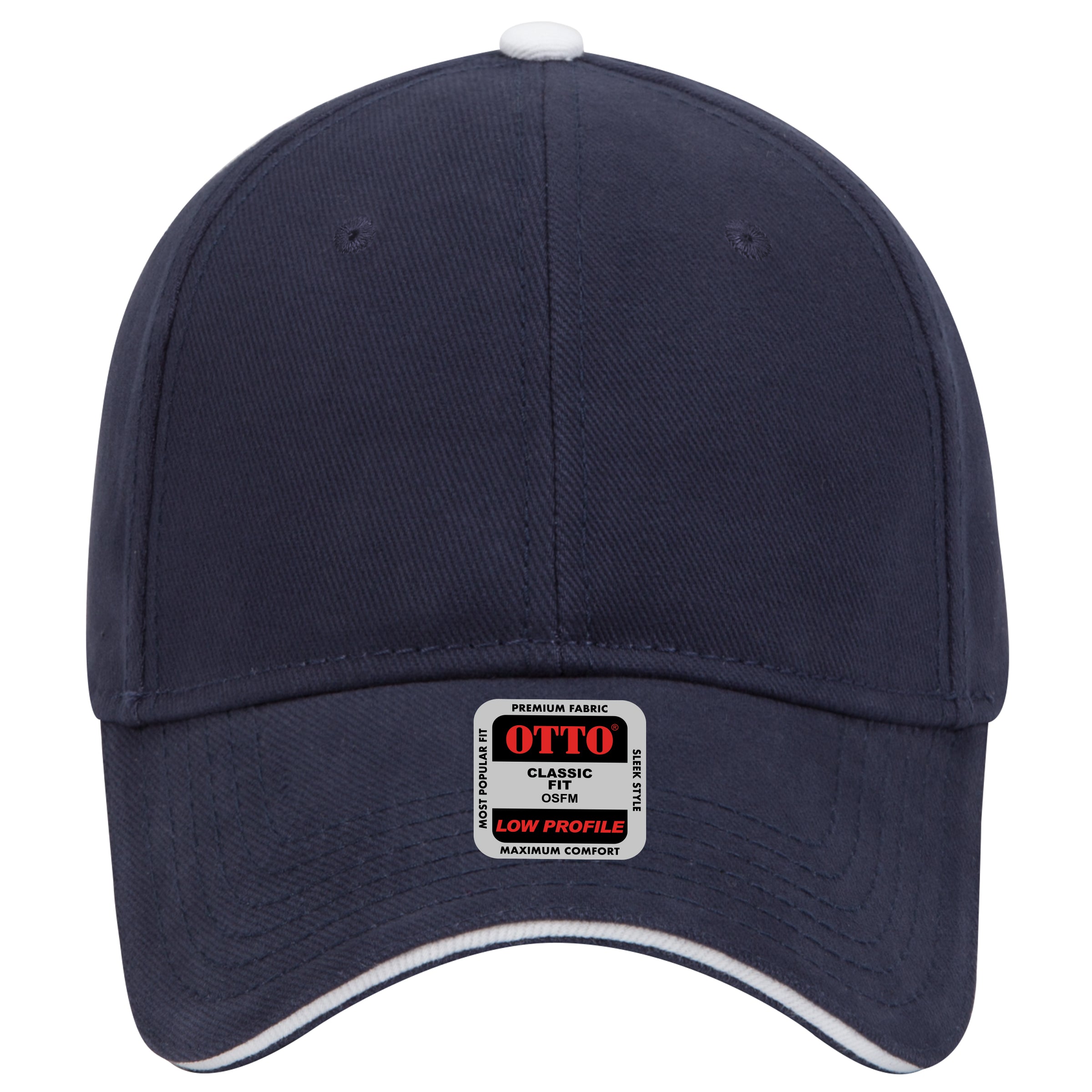 OTTO CAP 6 Panel Low Profile Baseball Cap OTTO 23-255 Otto Cap 040416 - Nvy/Nvy/Wht OSFM - Adult