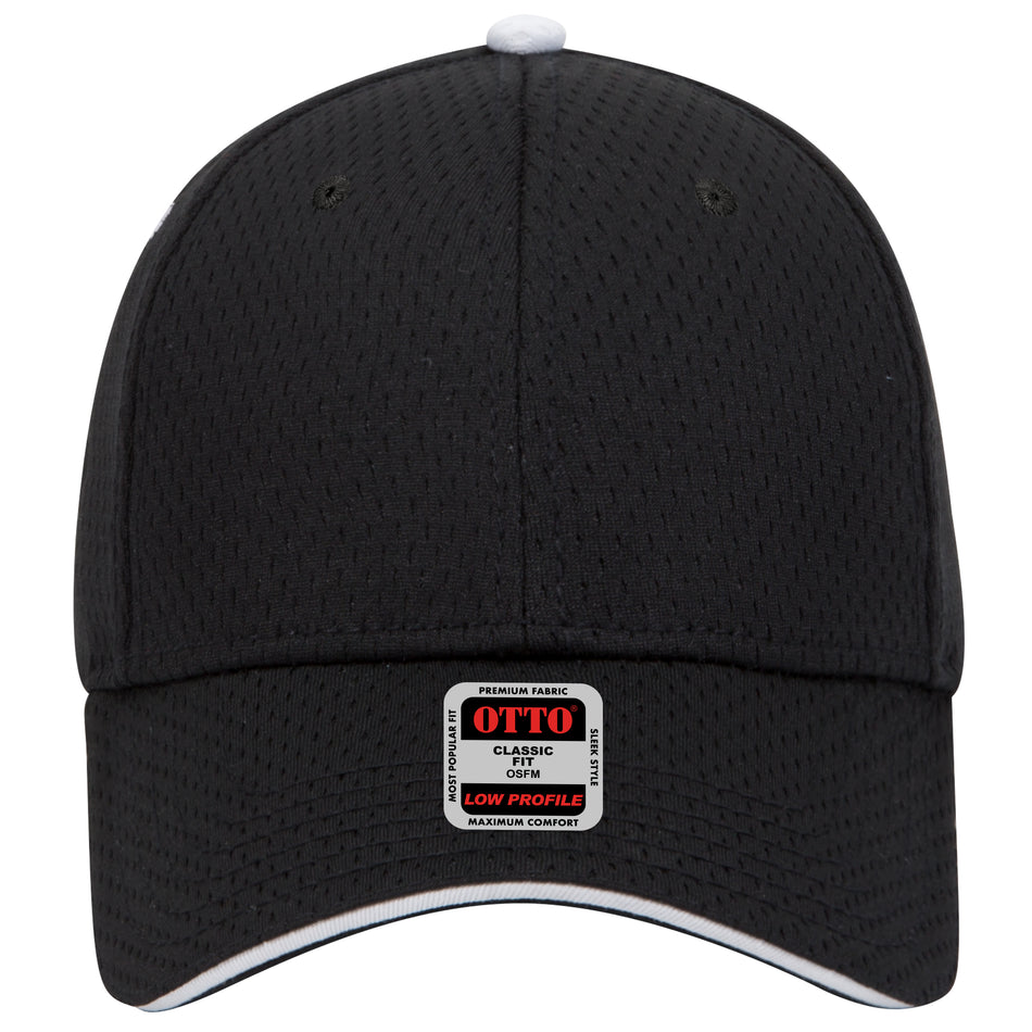 OTTO CAP 6 Panel Low Profile Baseball Cap OTTO 23-368 Otto Cap 030316 - Blk/Blk/Wht OSFM - Adult