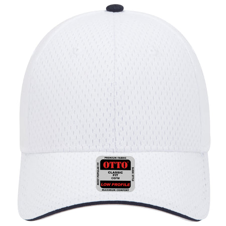 OTTO CAP 6 Panel Low Profile Baseball Cap OTTO 23-368 Otto Cap 161604 - Wht/Wht/Nvy OSFM - Adult