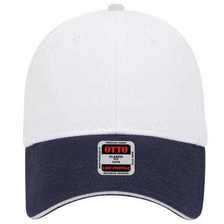 OTTO CAP 6 Panel Low Profile Baseball Cap OTTO 23-430 Otto Cap 041616 - Nvy/Wht/Wht OSFM - Adult