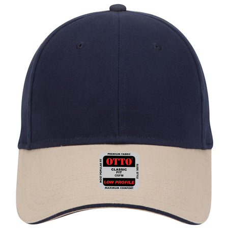 OTTO CAP 6 Panel Low Profile Baseball Cap OTTO 23-430 Otto Cap 320404 - Kha/Nvy/Nvy OSFM - Adult