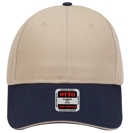 OTTO CAP 6 Panel Low Profile Baseball Cap OTTO 23-434 Otto Cap 043232 - Nvy/Kha/Kha OSFM - Adult