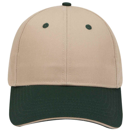 OTTO CAP 6 Panel Low Profile Baseball Cap OTTO 23-434 Otto Cap 173232 - Dk.Grn/Kha/Kha OSFM - Adult