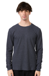 Royal Apparel 23054 Unisex Blend Long Sleeve Thermal - Heather Indigo