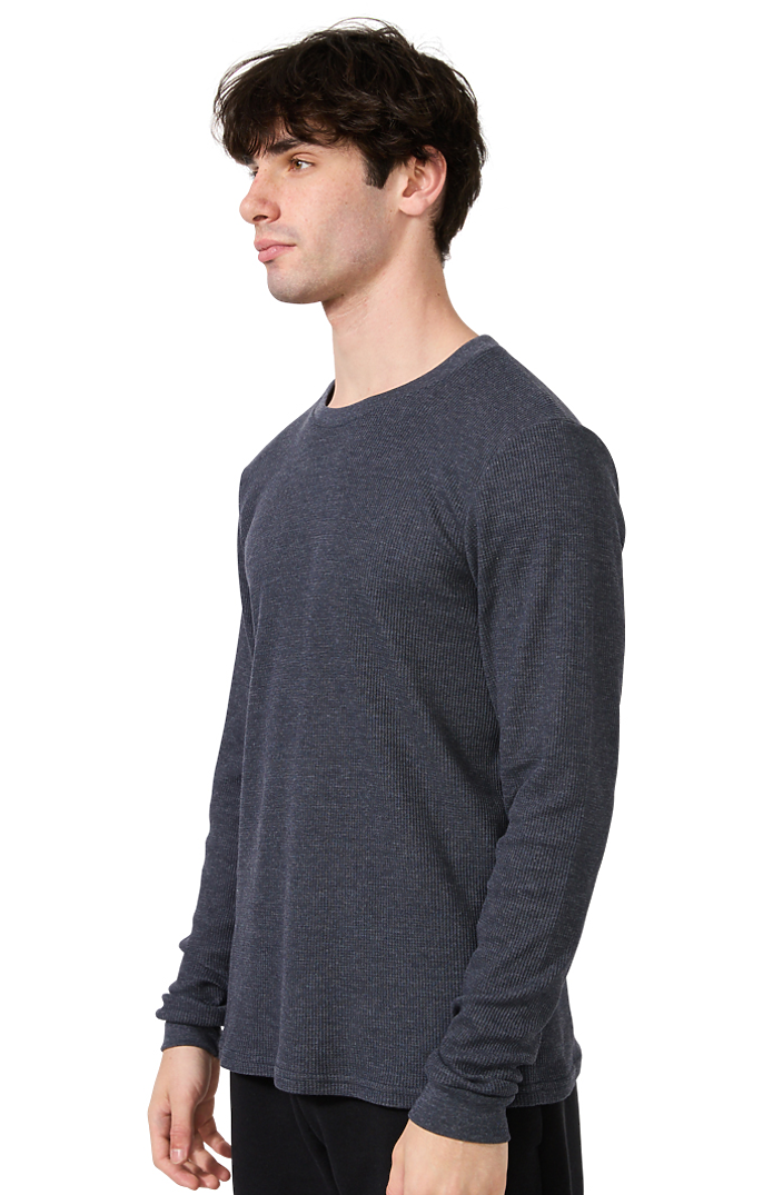 Royal Apparel 23054 Unisex Blend Long Sleeve Thermal - Heather Indigo