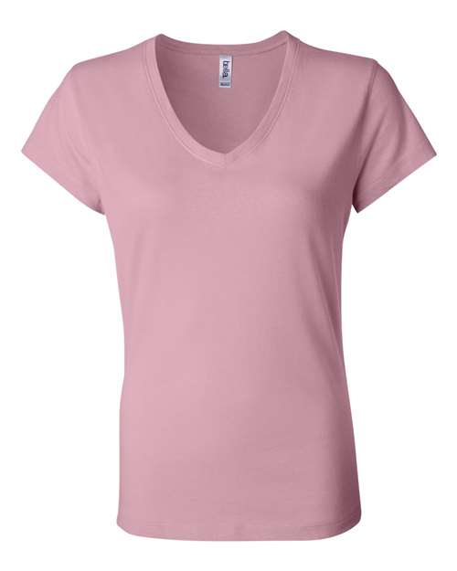 BELLA + CANVAS Women’s Jersey V-Neck Tee - BELLA + CANVAS 6005 BELLA + CANVAS Pink S