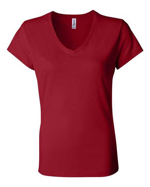 BELLA + CANVAS Women’s Jersey V-Neck Tee - BELLA + CANVAS 6005 BELLA + CANVAS Red S