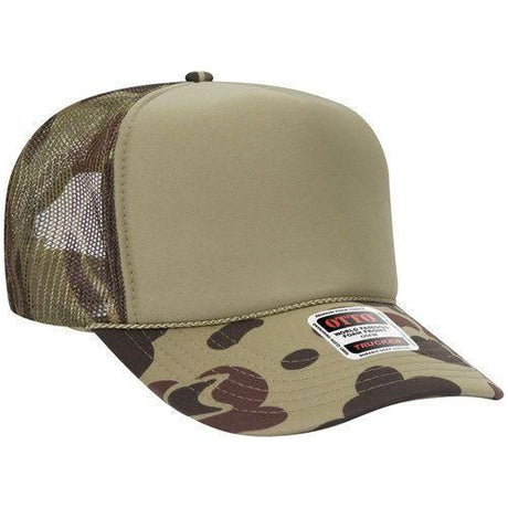 OTTO CAP 5 Panel High Crown Mesh Back Foam Trucker Hat 39-165