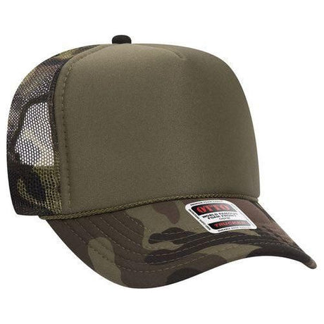 OTTO CAP 5 Panel High Crown Mesh Back Foam Trucker Hat 39-165