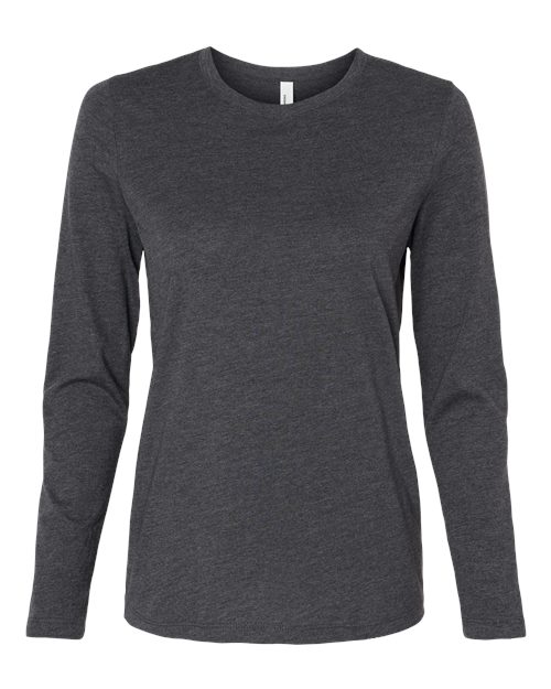 BELLA + CANVAS Women’s Jersey Long Sleeve Tee - BELLA + CANVAS 6500 BELLA + CANVAS Dark Grey Heather S