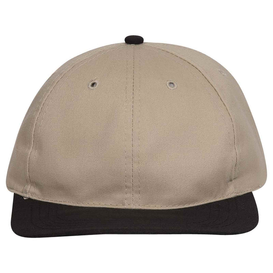 OTTO CAP 6 Panel Low Profile Baseball Cap OTTO 24-033 Otto Cap 0332 - Blk/Kha OSFM - Adult