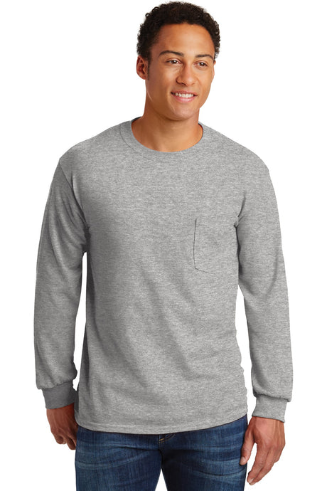Gildan ®  - Ultra Cotton ®  100% US Cotton Long Sleeve T-Shirt with Pocket.  2410 - Gildan 2410