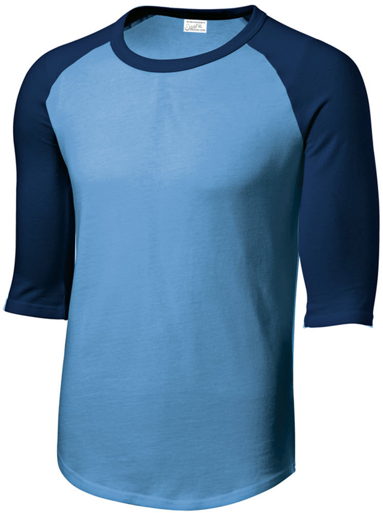 Mens 3/4 Sleeve Cotton Baseball Tee Shirts - Adult XS to 6X