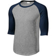 Mens 3/4 Sleeve Cotton Baseball Tee Shirts - Adult XS to 6X - Heather Grey/Navy Joe's USA Heather Grey/Navy X-Small