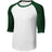 Mens 3/4 Sleeve Cotton Baseball Tee Shirts - Adult XS to 6X - White/Forest Joe's USA White/Forest X-Small