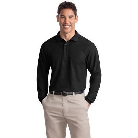 Joe's USA Mens Long Sleeve Silk Touch Polo