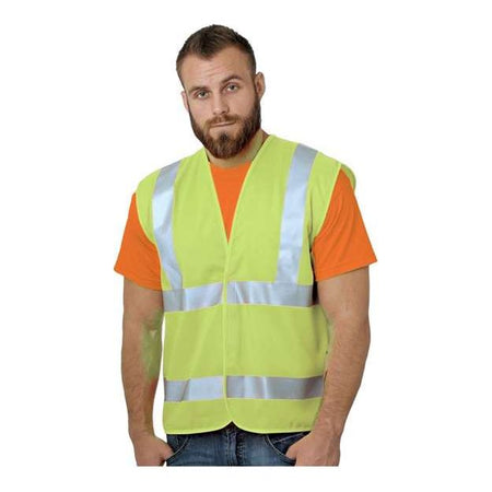 Bayside USA-Made Economy Class 2 ANSI Vest - Bayside 3789 Bayside Lime Green M