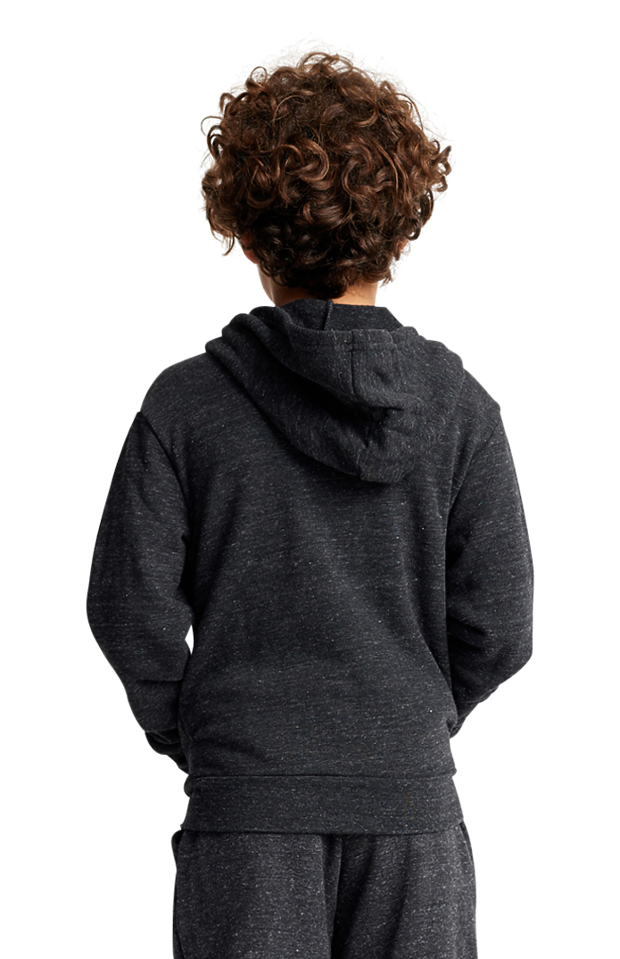 Royal Apparel 25020 Youth Triblend Fleece Zip Hoodie - Tri Onyx