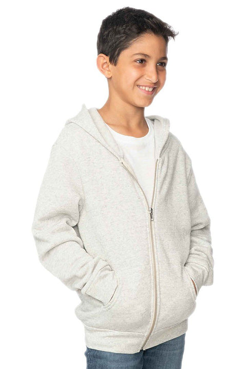Royal Apparel 25020 Youth Triblend Fleece Zip Hoodie - Tri Ash