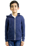 Royal Apparel 25020 Youth Triblend Fleece Zip Hoodie - Tri Denim Navy