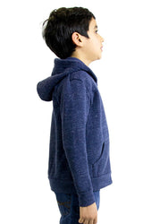 Royal Apparel 25020 Youth Triblend Fleece Zip Hoodie - Tri Denim Navy