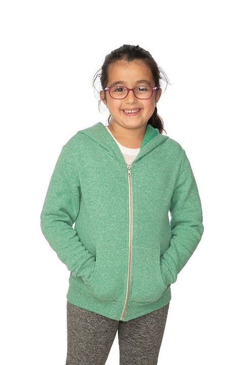 Royal Apparel 25020 Youth Triblend Fleece Zip Hoodie - Tri Kelly