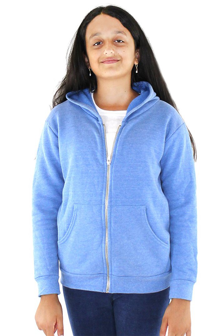 Royal Apparel 25020 Youth Triblend Fleece Zip Hoodie - Tri Pool