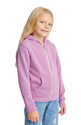 Royal Apparel 25020 Youth Triblend Fleece Zip Hoodie - Tri Purple