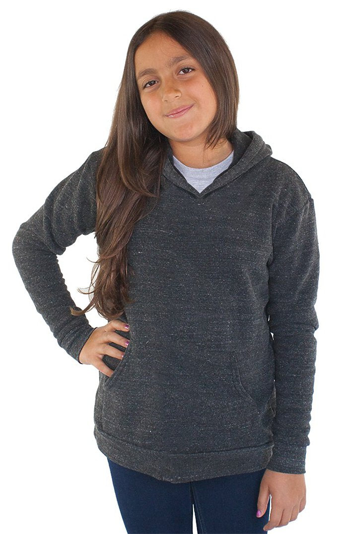 Royal Apparel 25025 Youth Triblend Fleece Pullover Hoodie - Tri Onyx
