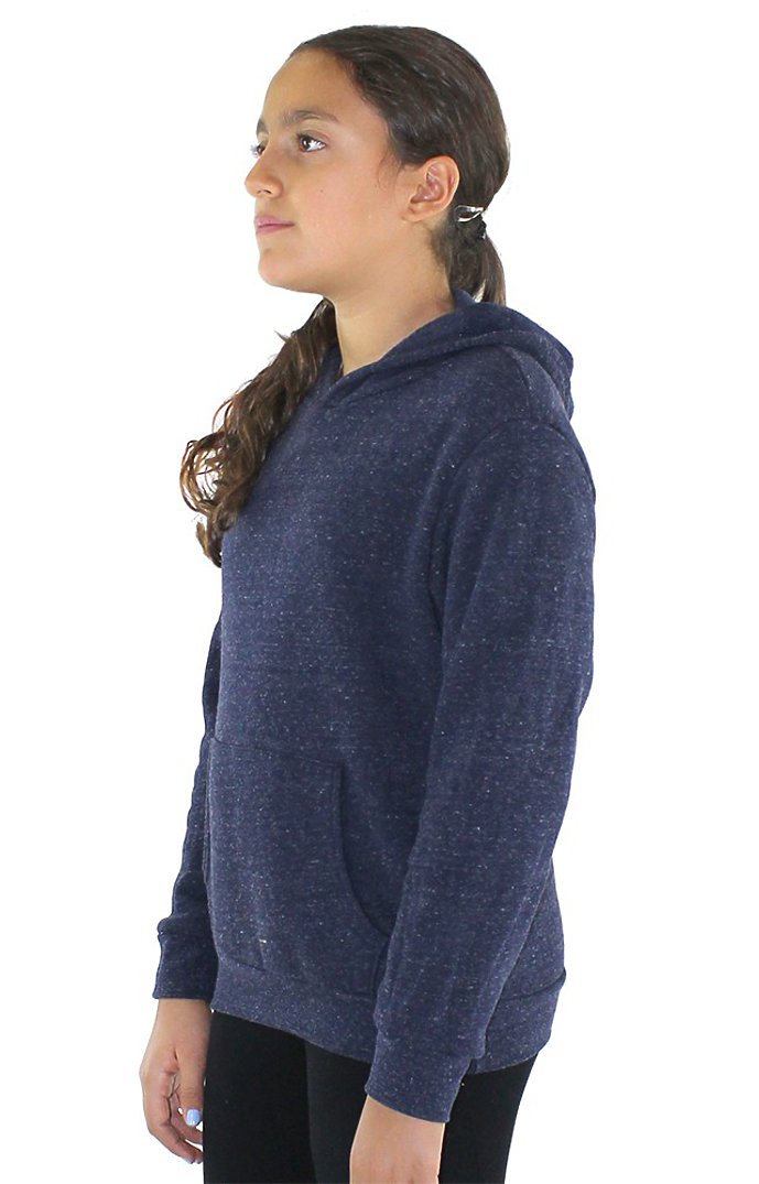 Royal Apparel 25025 Youth Triblend Fleece Pullover Hoodie - Tri Denim Navy