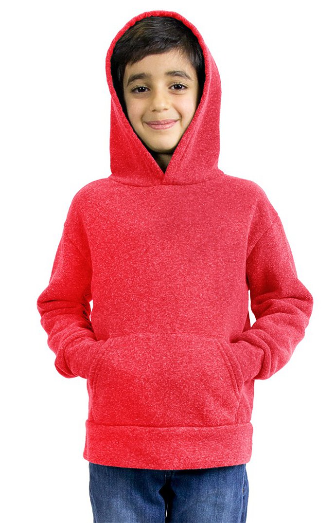 Royal Apparel 25025 Youth Triblend Fleece Pullover Hoodie - Tri Red